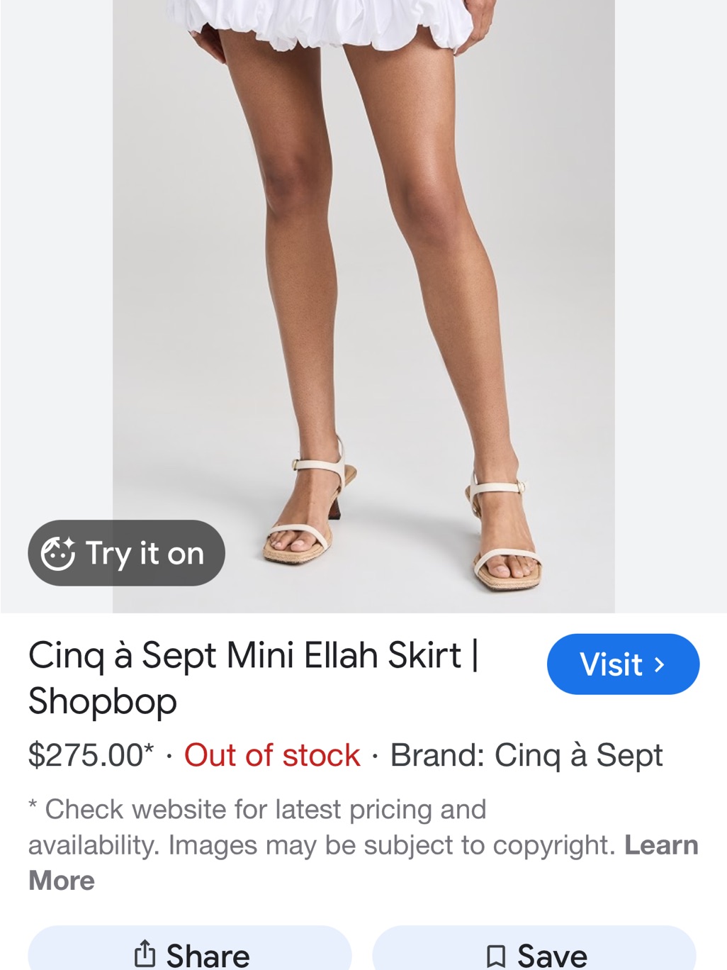 Cinq A Sept White Pleated Bubble Mini Skirt